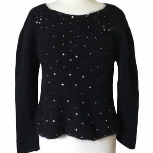 Vintage Henri Bendel Black Rhinestone Sweater